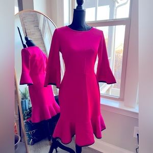 NYandCo pink dress with statement bell sleeves
Size: Small